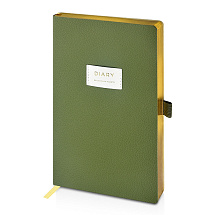 Ежедневник недатированный А5 Verde с нашивкой, зеленый