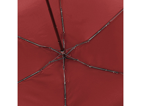 Зонт складной женский TORBER, механика, 5 сложений, красный, каркас алюминий, эпонж, пластиковая ручка, диаметр 91 см - рис 4.