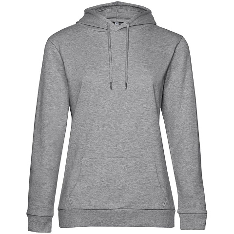 Толстовка с капюшоном женская Hoodie, серый меланж - рис 2.