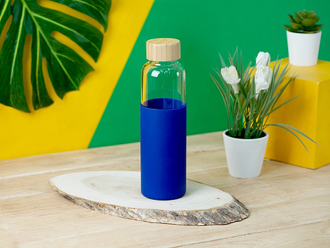 Бутылка для воды стеклянная Refine, в чехле, 550 мл, синий - рис 8.