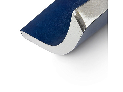 Ежедневник недатированный А5 Megapolis Nebraska Flex, синий с серебристым обрезом - рис 3.