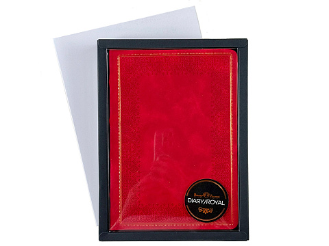 Ежедневник недатированный А5 Royal, красный с бронзовым срезом - рис 8.