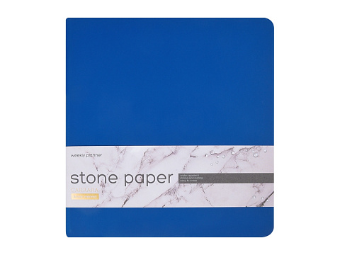 Еженедельник с каменной бумагой А5+ Carrara, синий - рис 2.