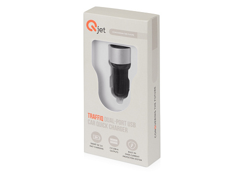 Адаптер автомобильный USB с функцией быстрой зарядки QC 3.0 TraffIQ, черный/серебристый - рис 6.