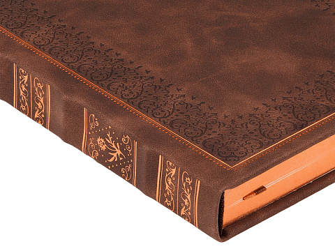 Ежедневник недатированный А5 Royal, коричневый с бронзовым срезом - рис 6.