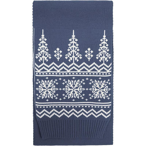 Шарф с зимним орнаментом Frost (серый) - рис 2.