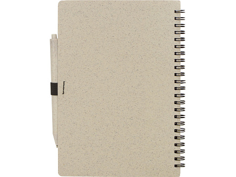 Блокнот А5 Toledo M, бежевый + ручка шариковая Pianta из пшеничной соломы, бежевый - рис 8.