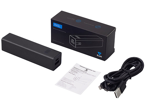 Внешний аккумулятор Rail, 5000 mAh, черный - рис 8.