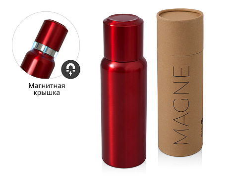 Вакуумный термос c магнитной крышкой Magne, 500 мл, красный