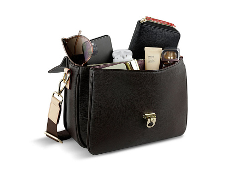 Сумка женская BUGATTI ЭЛЛА | ELLA, тёмно-коричневая, полиуретан, 29х10х22 см - рис 5.