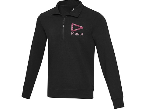 Tin унисекс-свитер с молнией из переработанных материалов Aware™ - сплошной черный - рис 4.