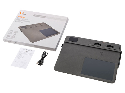 Многофункциональный коврик для мыши Multi Pad с беспроводной зарядкой и LCD экраном, 10 Вт, черный - рис 14.