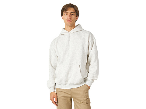 Толстовка с капюшоном оверсайз Berlin унисекс, белый меланж - рис 2.