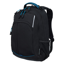 Рюкзак TORBER РАКЕТА с отделением для ноутбука 15.6, чёрный/синий, нейлон, 32 х 14 х 50 см, 22л