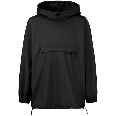 Дождевик-анорак Hard Work, укороченный, черный, единый размер - рис 2.