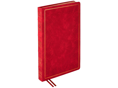 Ежедневник недатированный А4 Royal, красный с бронзовым срезом - рис 3.