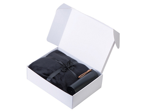 Подарочный набор с пледом, термосом Cozy hygge 2.0, черный - рис 2.