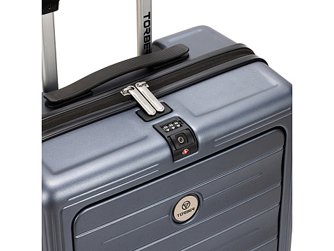 Чемодан TORBER БАЙКАЛ, тёмно-серый металлик, поликарбонат, 37,5 x 20 х 54 см, 37 л - рис 8.
