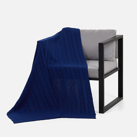 Плед Remitti, темно-синий (кобальт) - рис 3.