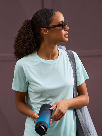 Футболка спортивная женская Vortex Women, ярко-бирюзовая - рис 7.