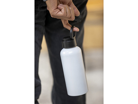 Trinity бутылка для воды из переработанного алюминия, сертифицированного согласно RCS, объемом 600 мл, с крышкой из переработ - сплошной черный - рис 7.