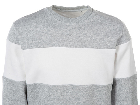 Свитшот блокинг Edinburgh, серый меланж/белый, мужской - рис 9.