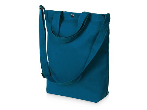 Сумка Helfer из хлопка на кнопке с регулирующейся лямкой, индиго - рис 2.