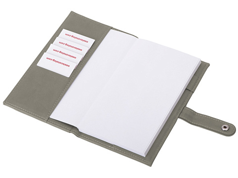 Блокнот-кошелек с сменным блоком А6 Wall Street, 64 листа, темно-серый - рис 4.