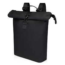 Рюкзак для ноутбука 15,6 Turner объемом 12 л со сворачивающимся верхом, изготовленный из переработанных материалов по стандарту GRS - сплошной черный