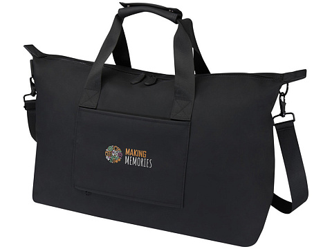 Спортивная сумка для ноутбука с диагональю экрана 15,6 дюйма Turner, изготовленная из переработанных материалов согласно стандарту GRS - сплошной черный - рис 7.