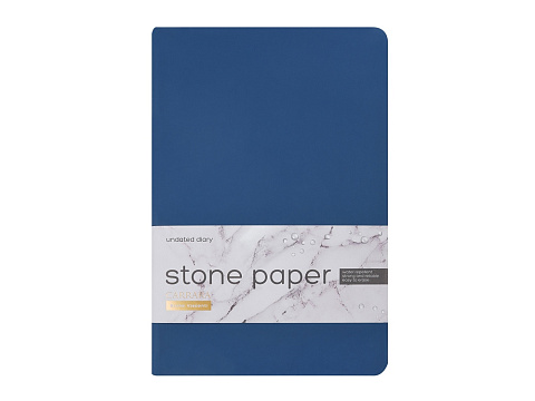 Ежедневник с каменной бумагой недатированный А5 Carrara, темно-синий - рис 2.