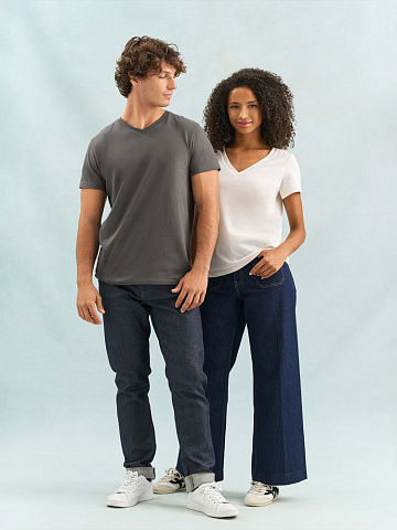 Футболка унисекс Regent с V-образным вырезом, кобальт (темно-синяя) - рис 7.