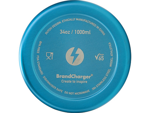 Бутылка для воды Athletica, 1000 мл, нержавеющая сталь, синий - рис 6.