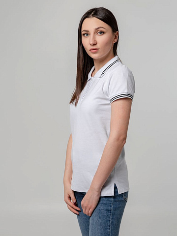 Рубашка поло женская Virma Stripes Lady, белая - рис 9.