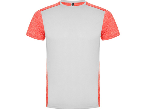 Спортивная футболка Zolder мужская, белый/меланжевый неоновый коралловый