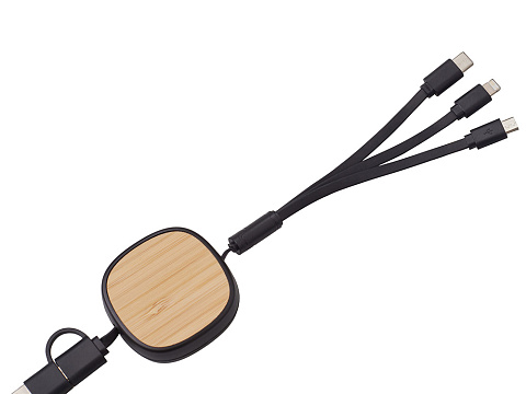 Универсальный кабель с ретрактором 3-в-1 Retrax, черный - рис 5.