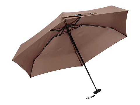 Зонт складной женский TORBER, механика, 5 сложений, коричневый, каркас алюминий, эпонж, пластиковая ручка, диаметр 91 см - рис 3.