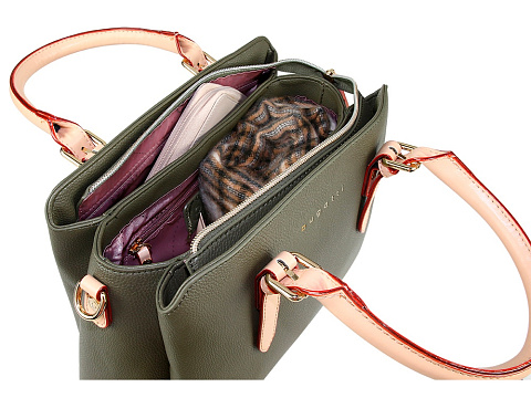 Сумка женская BUGATTI ЭЛЛА | ELLA, оливковая, полиуретан, 30х12х23 см - рис 4.