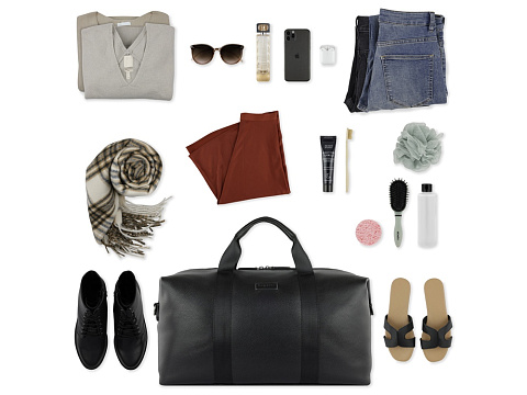 Сумка дорожная BUGATTI ЭЛЬЗА | ELSA, чёрная, воловья кожа/полиэстер, 47х22х24/30 см - рис 12.