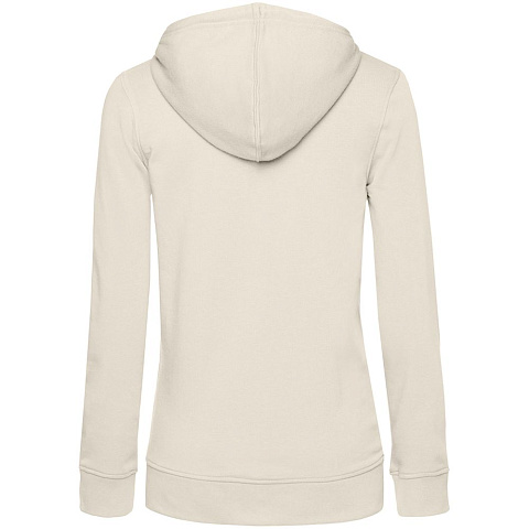 Толстовка на молнии с капюшоном женская BNC Inspire (Organic), молочно-белая - рис 3.