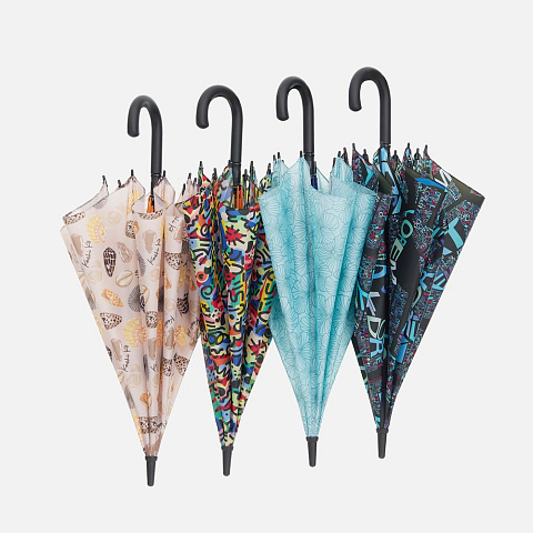 Зонт-трость Undercolor с полной запечаткой на заказ, с оранжевыми спицами - рис 3.