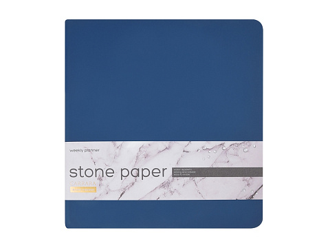 Еженедельник с каменной бумагой А5+ Carrara, темно-синий - рис 2.