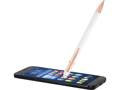 Nanna шариковая ручка с отделкой из розового золота - Белый (черные чернила) - рис 5.