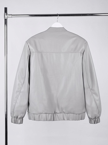 Бомбер из искусственной кожи Univer, серый - рис 3.