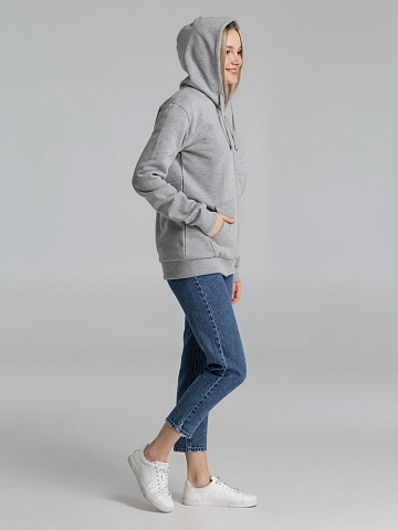 Толстовка на молнии с капюшоном Siverga Heavy 2.0, серый меланж - рис 14.