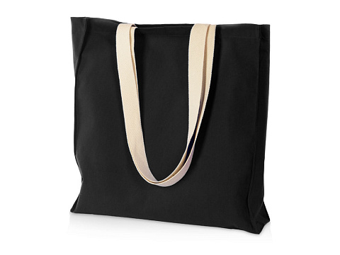 Сумка Donny из хлопка с донной складкой и парусиновыми ручками, черный