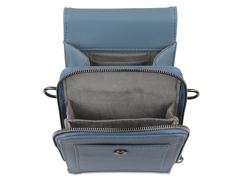 Сумка наплечная BUGATTI АЛМАТА | ALMATA, голубая, полиуретан, 11х4х19 см - рис 3.