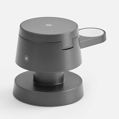 Станция беспроводной зарядки с подсветкой Lume, серая - рис 4.