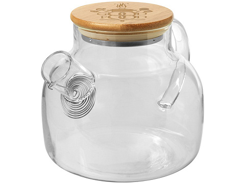 Чайник Zen с ситечком и бамбуковой крышкой - Прозрачный - рис 3.