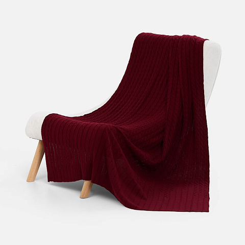 Плед Tressa, красный (бордовый) - рис 2.